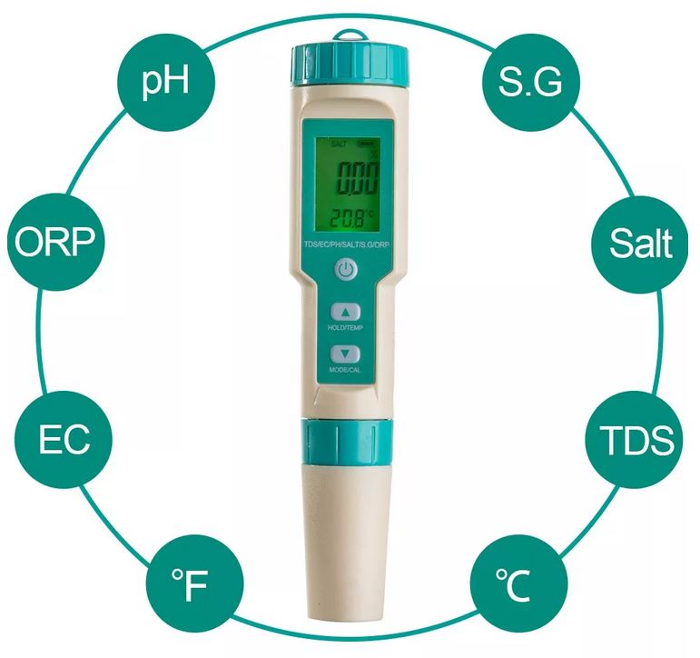 ORP Redox PH EC TDS Salt S G Temperature With Bluetooth