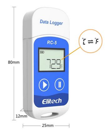 RC-5 datalogger, dimensions