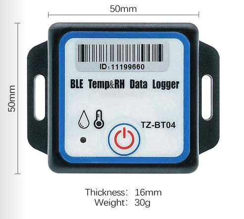 TZ-BT04 Bluetooth temperature & humidity datalogger dimensions