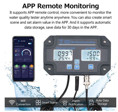 water quality wifi meter pH TDS conductivity temperature wifi