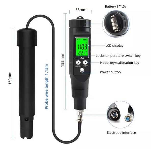 Oxygen meter with 1.5m cable product details