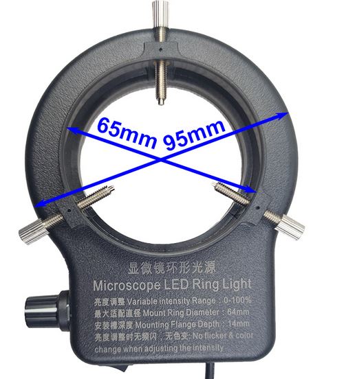 64LED light dimensions for stereomicroscopes