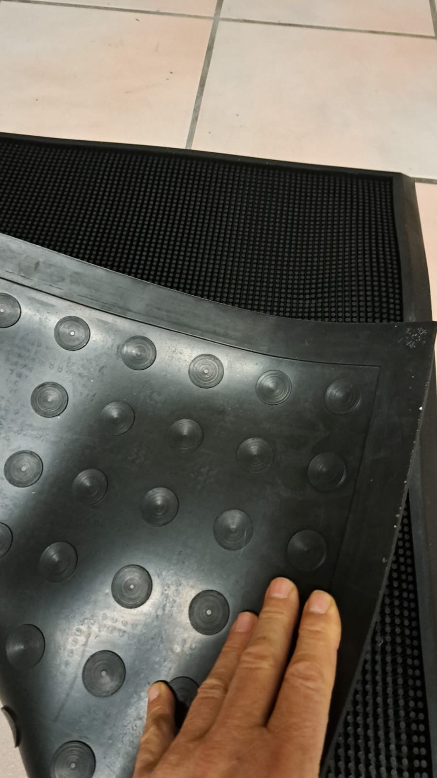 Rubber boot mat underside
