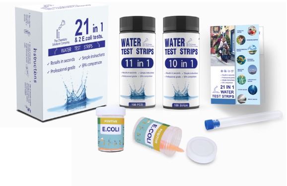 water test strip kit for 21 parameters plus E. coli