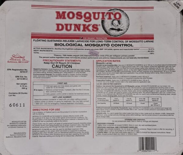 mosquito dunk safe with fish directions for use