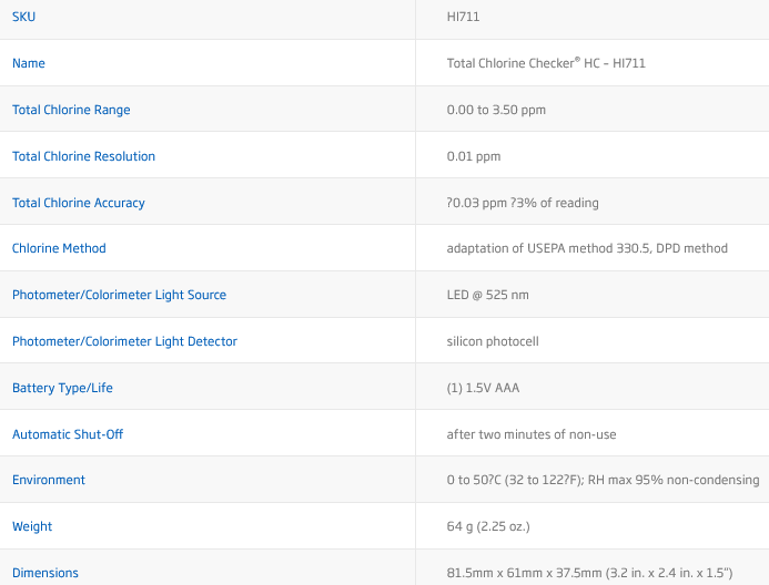 Total Chlorine Checker® HC - HI711
