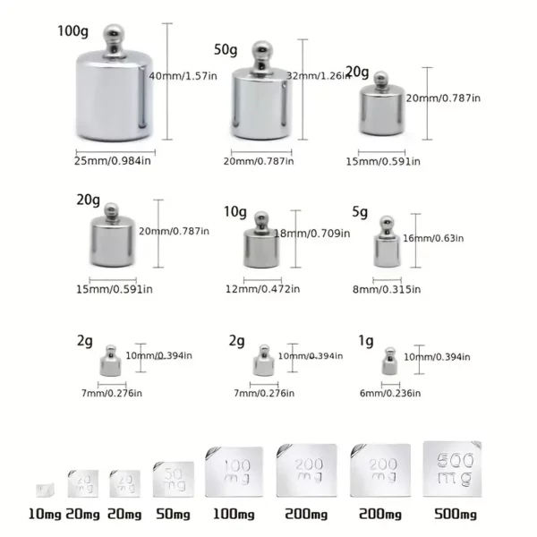 Stainless Steel Balance Calibration Weight Set