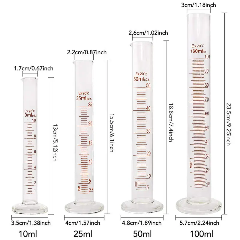 Glass Graduated Measuring Cylinder Set with Beakers and Droppers