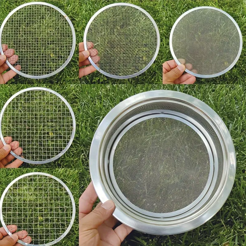 Stainless Steel Soil Sifter Set with Interchangeable Mesh Screens